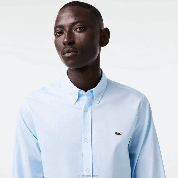 Lacoste regular fit overhemd van premium katoen 0828H1493 blauwe hbp Heren