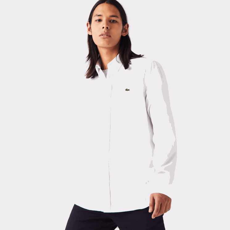 Lacoste regular fit overhemd van premium katoen 0828H1494 wit 001 Heren