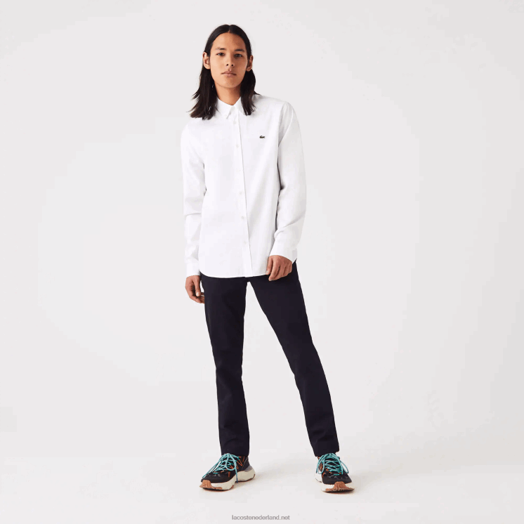 Lacoste regular fit overhemd van premium katoen 0828H1494 wit 001 Heren