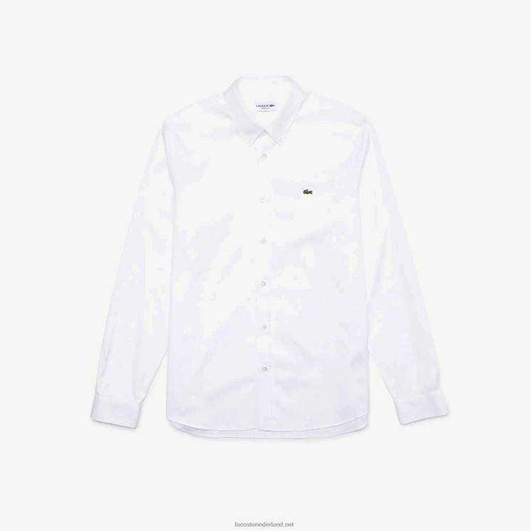 Lacoste regular fit overhemd van premium katoen 0828H1494 wit 001 Heren