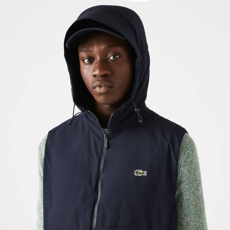 Lacoste erfgoed 3-in-1 geruite trenchcoat 0828H1290 beige wit a8m Heren