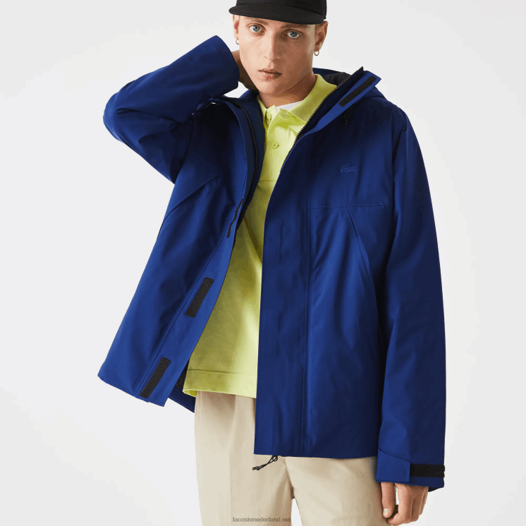 Lacoste waterafstotende gewatteerde parka 0828H1308 blauwe bdm Heren