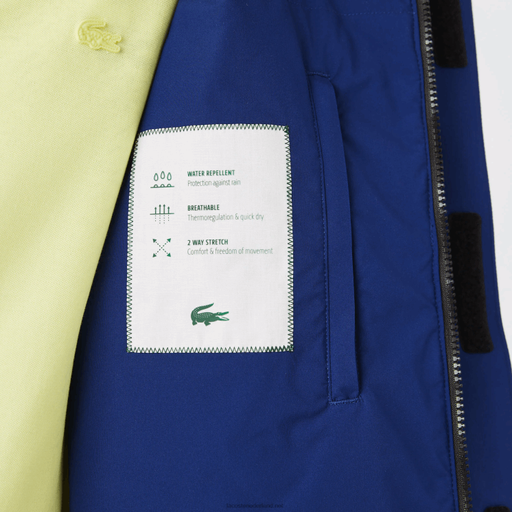 Lacoste waterafstotende gewatteerde parka 0828H1308 blauwe bdm Heren