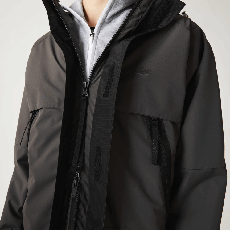Lacoste waterafstotende parka 0828H1257 zwart 031 Heren