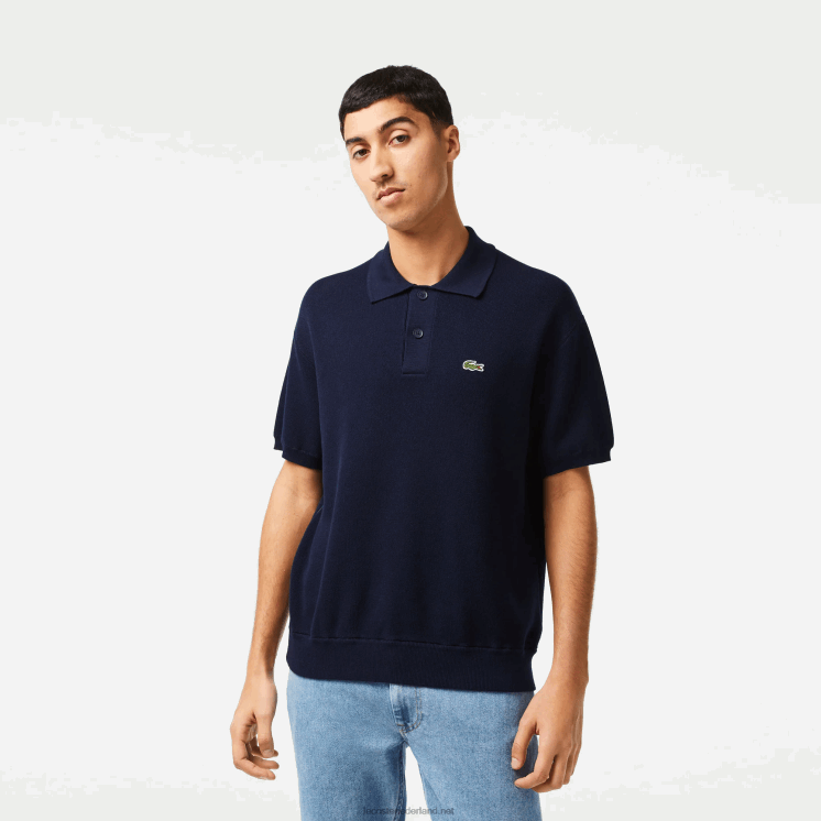 Lacoste Gestreepte polo van biologisch katoen 0828H440 marineblauw 423 Heren