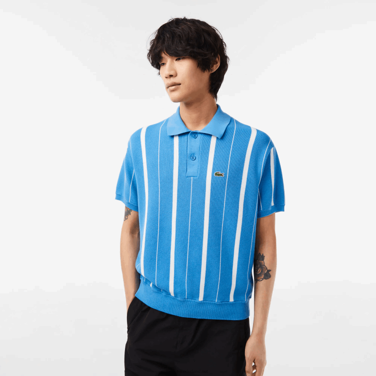 Lacoste Gestreepte polo van biologisch katoen 0828H441 blauw wit kl Heren