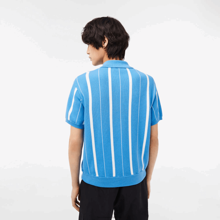 Lacoste Gestreepte polo van biologisch katoen 0828H441 blauw wit kl Heren