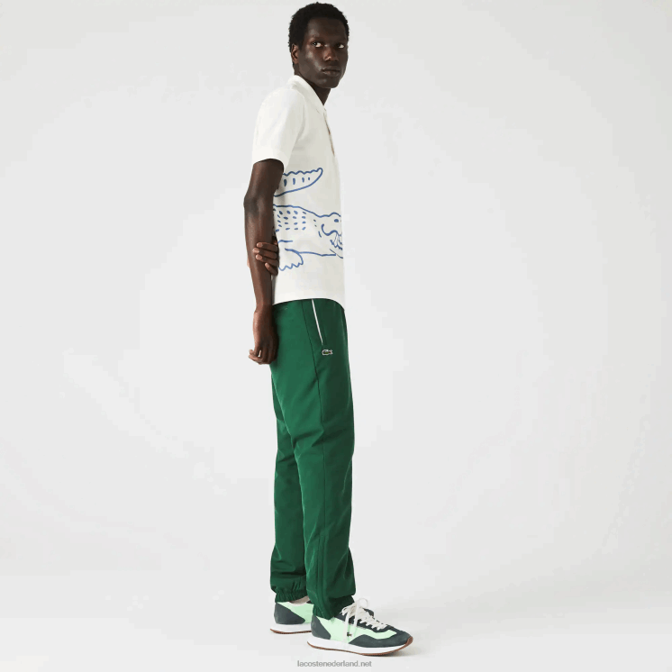Lacoste Regular fit katoenen piqué polo met krokodillenprint 0828H649 wit 70v Heren