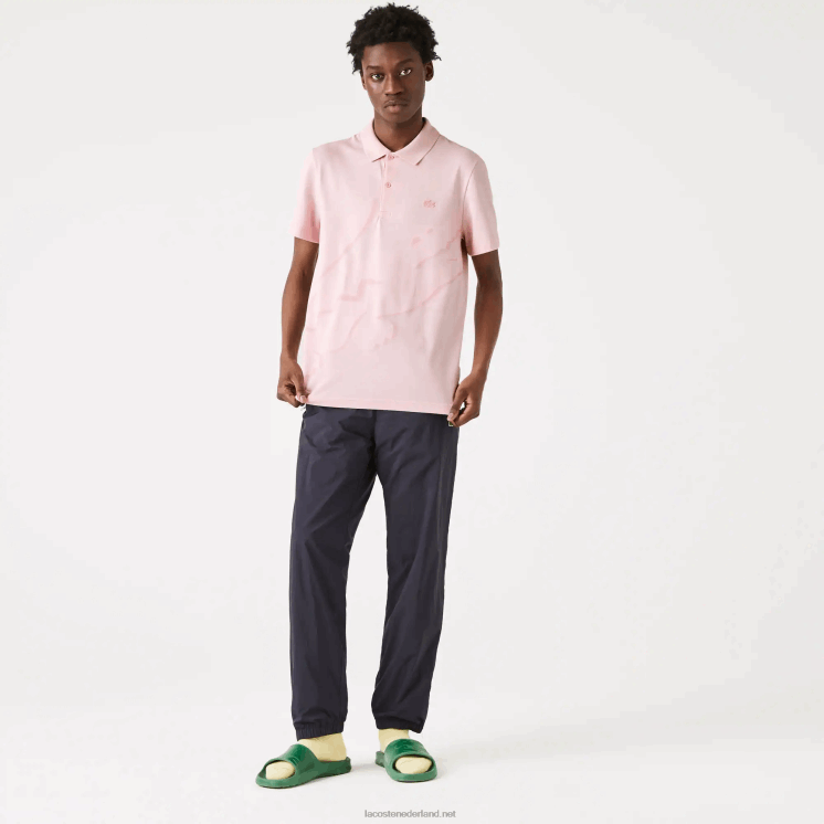 Lacoste Regular-fit polo van biologisch katoen met stretch 0828H932 roze hcq Heren