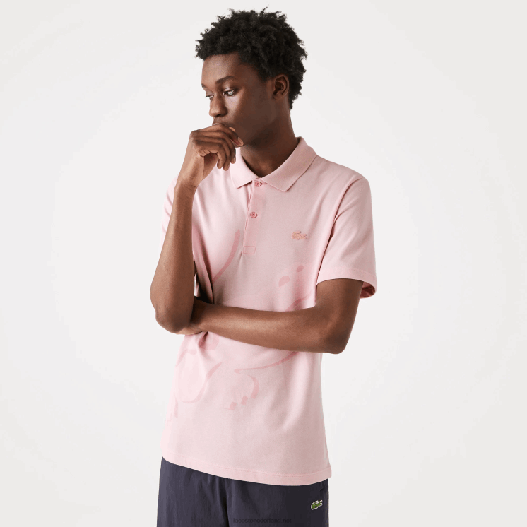 Lacoste Regular-fit polo van biologisch katoen met stretch 0828H932 roze hcq Heren
