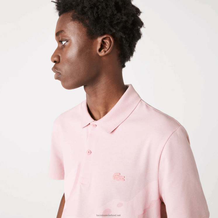 Lacoste Regular-fit polo van biologisch katoen met stretch 0828H932 roze hcq Heren