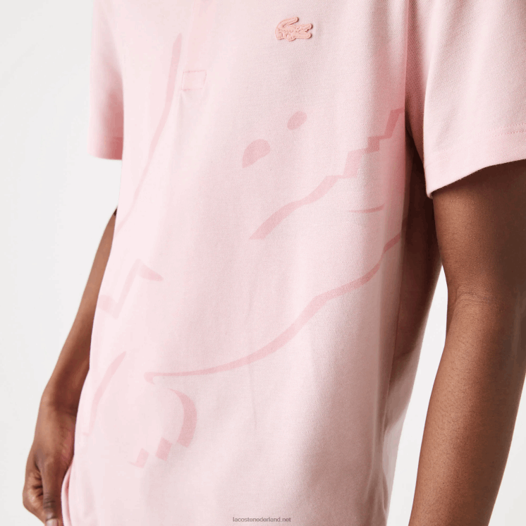 Lacoste Regular-fit polo van biologisch katoen met stretch 0828H932 roze hcq Heren