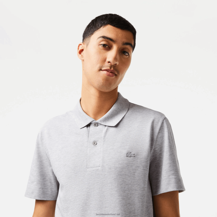 Lacoste actieve beweging ademend katoen piqué polo 0828H175 grijze chine ca Heren