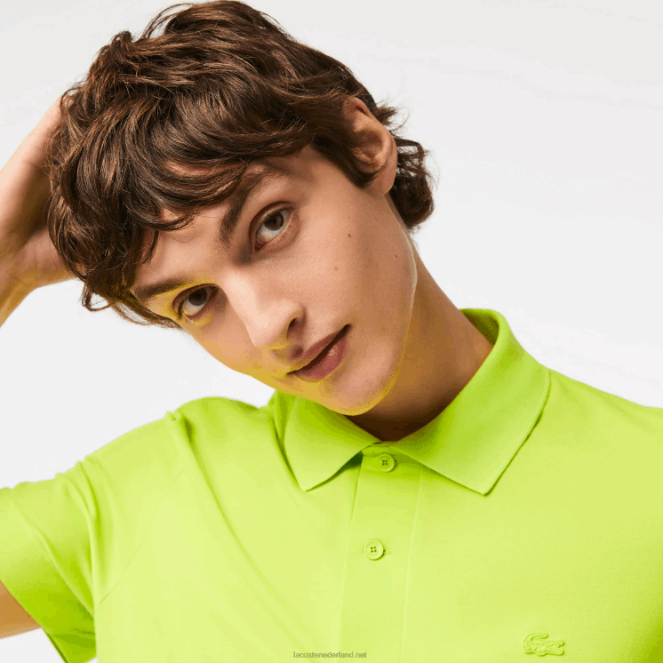 Lacoste actieve beweging ademend katoen piqué polo 0828H261 geel 90v Heren