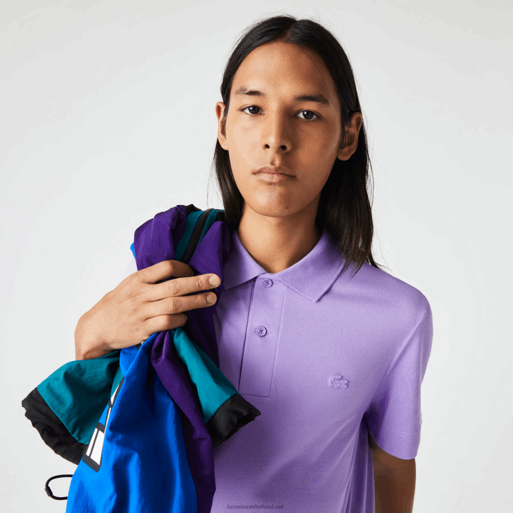 Lacoste actieve beweging ademend katoen piqué polo 0828H602 paarse gfu Heren