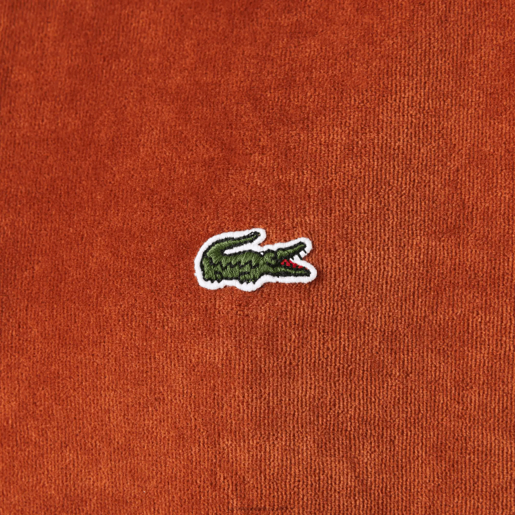 Lacoste katoenen fluwelen polo met klassieke pasvorm 0828H739 bruin 3pb Heren