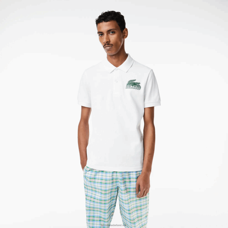 Lacoste katoenen mini piqué polo 0828H101 wit 001 Heren