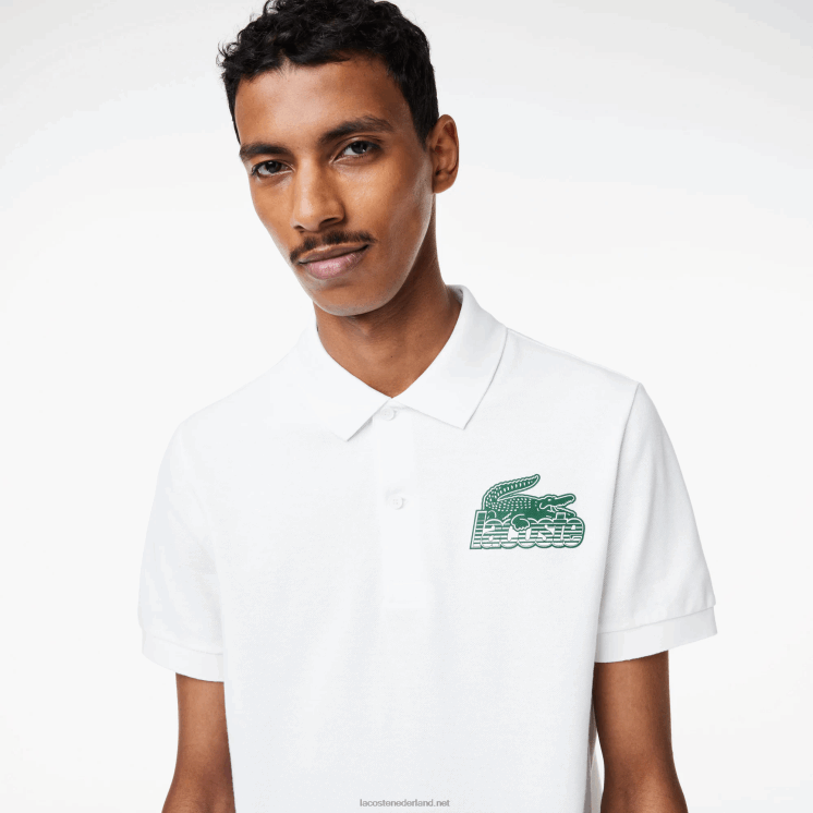 Lacoste katoenen mini piqué polo 0828H101 wit 001 Heren