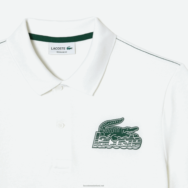 Lacoste katoenen mini piqué polo 0828H101 wit 001 Heren