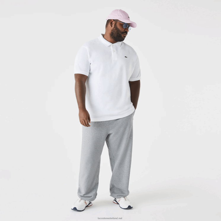 Lacoste katoenen petit piqué polo - grote maat - groot 0828H169 wit 001 Heren