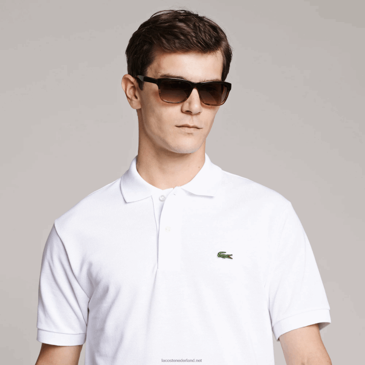 Lacoste katoenen petit piqué polo - grote maat - groot 0828H169 wit 001 Heren