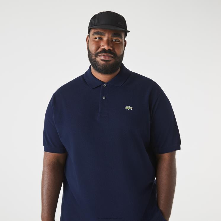 Lacoste katoenen petit piqué polo - grote maat - groot 0828H171 marineblauw 166 Heren