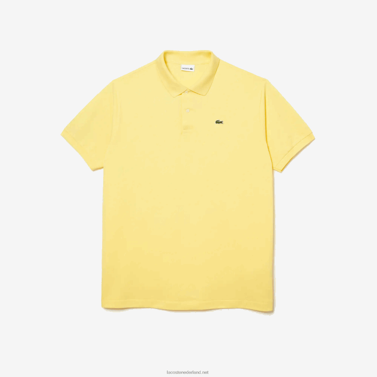 Lacoste katoenen petit piqué polo - grote maat - lang 0828H186 geel 107 Heren