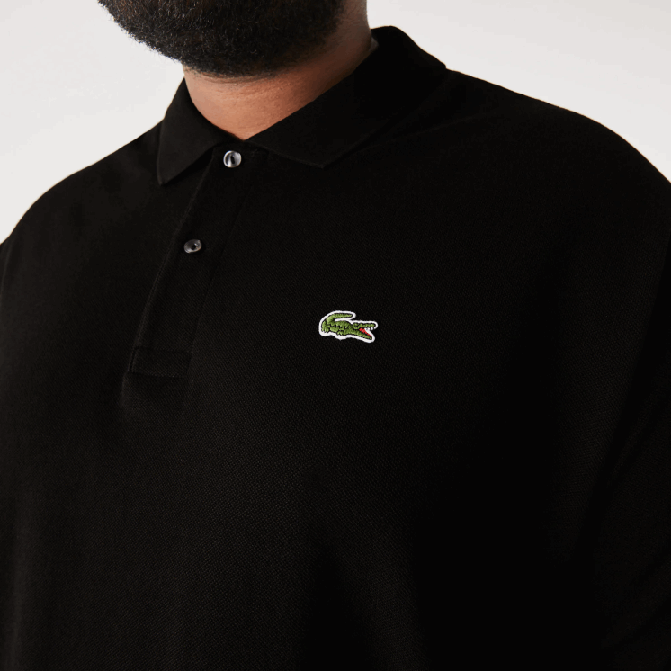 Lacoste katoenen petit piqué polo - grote maat - lang 0828H188 zwart 031 Heren