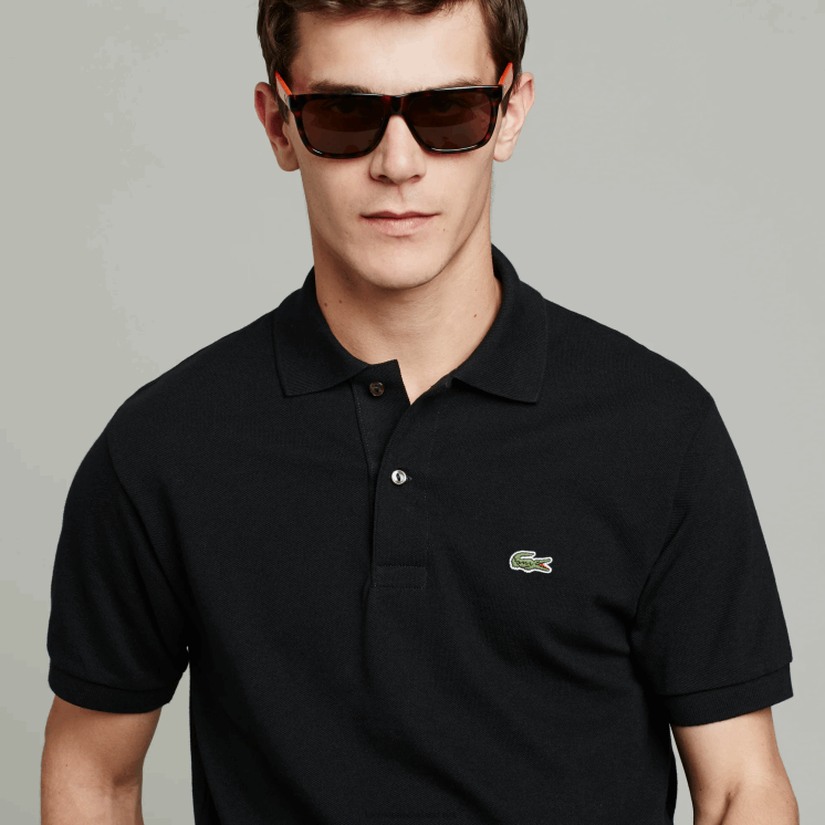 Lacoste katoenen petit piqué polo - grote maat - lang 0828H188 zwart 031 Heren