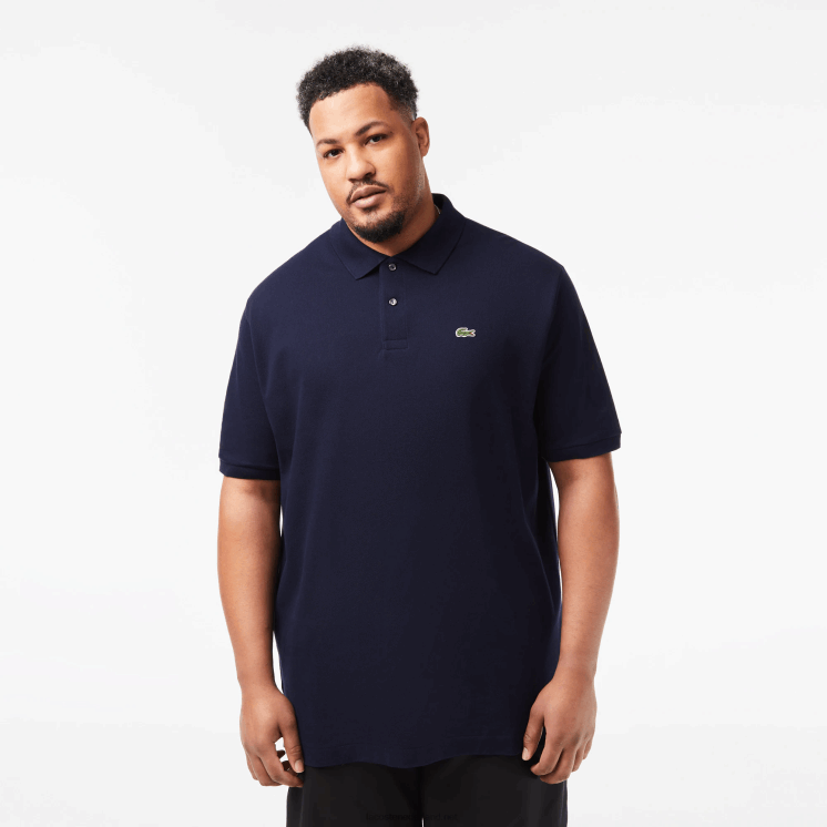 Lacoste katoenen petit piqué polo - grote maat - lang 0828H189 marineblauw 166 Heren