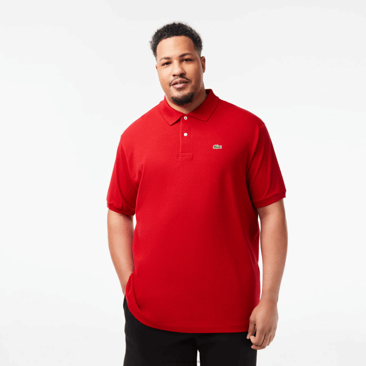 Lacoste katoenen petit piqué polo - grote maat - lang 0828H204 rood 240 Heren