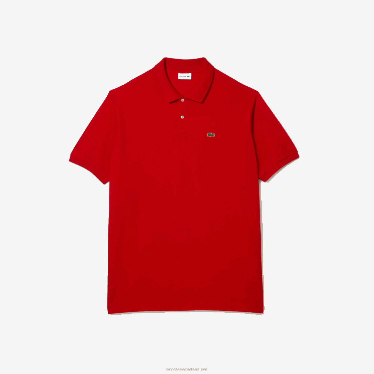 Lacoste katoenen petit piqué polo - grote maat - lang 0828H204 rood 240 Heren