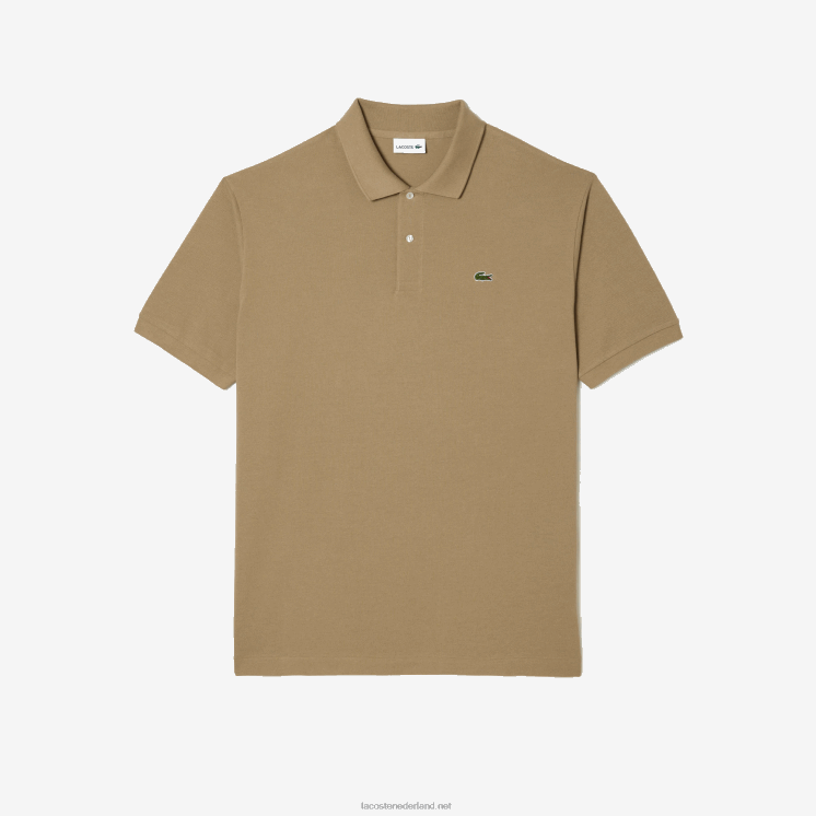 Lacoste katoenen petit piqué polo - grote maat - lang 0828H232 beige cb8 Heren