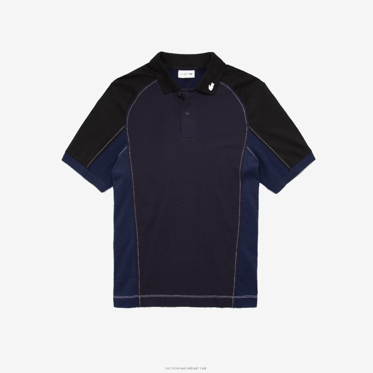 Lacoste klassieke stretch mini piqué polo met normale pasvorm 0828H692 marineblauw zwart 7w4 Heren