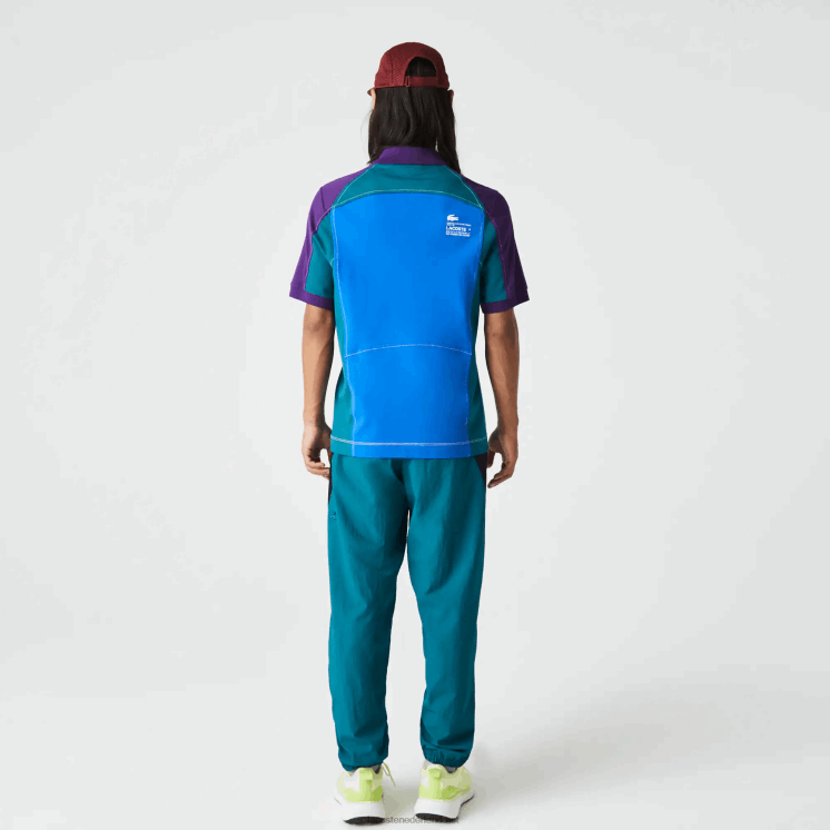 Lacoste klassieke stretch mini piqué polo met normale pasvorm 0828H693 blauw groen paars 7w6 Heren
