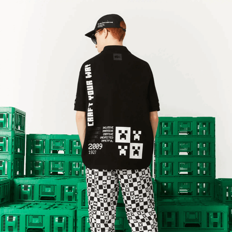 Lacoste live x minecraft losvallende polo van biologisch katoen 0828H938 zwart 031 Heren