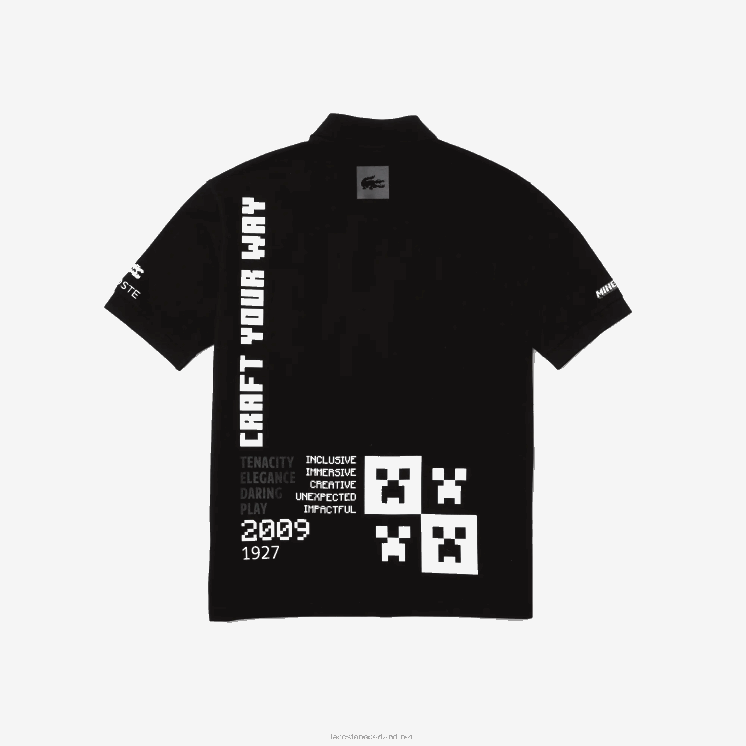 Lacoste live x minecraft losvallende polo van biologisch katoen 0828H938 zwart 031 Heren