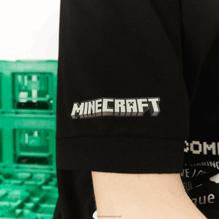 Lacoste live x minecraft losvallende polo van biologisch katoen 0828H938 zwart 031 Heren