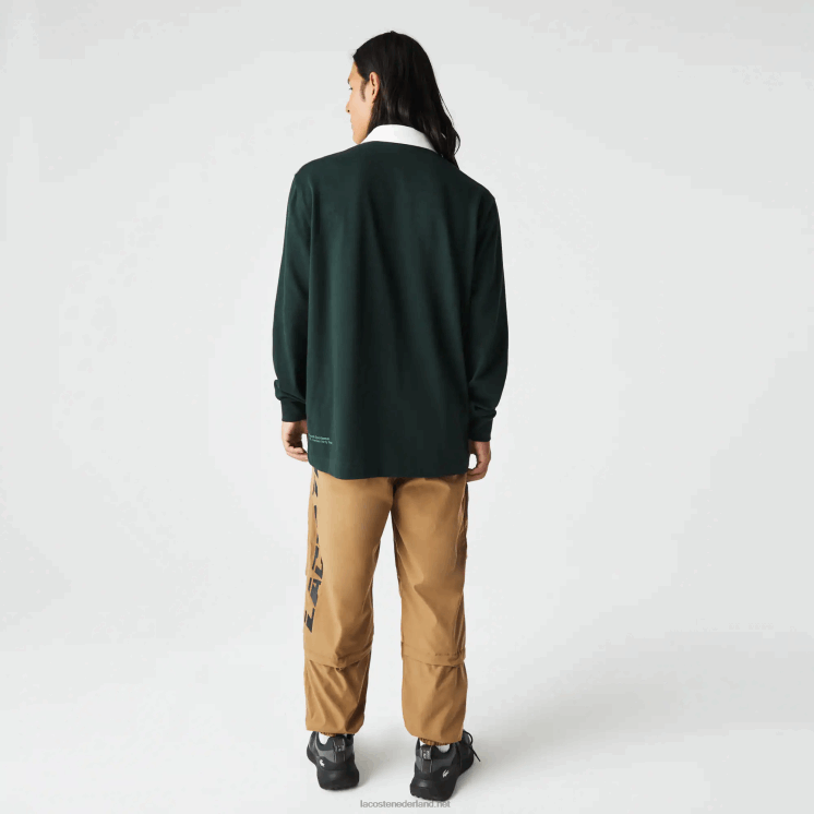 Lacoste losvallende rugbypolo met merknaam 0828H1687 groen yzp Heren