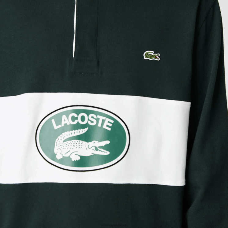 Lacoste losvallende rugbypolo met merknaam 0828H1687 groen yzp Heren