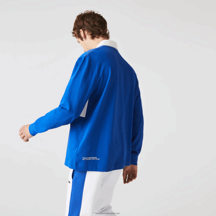 Lacoste losvallende rugbypolo met merknaam 0828H1688 blauw k1q Heren