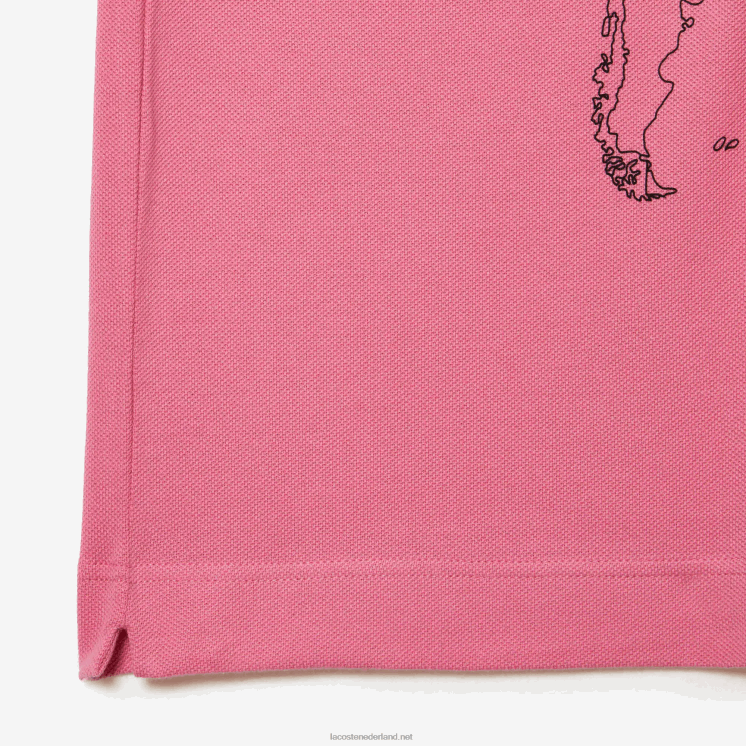 Lacoste origineel l.12.12 bedrukt biologisch katoenen poloshirt 0828H113 roze 2r3 Heren
