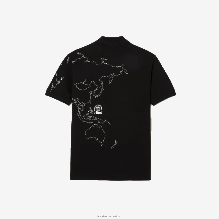 Lacoste origineel l.12.12 bedrukt biologisch katoenen poloshirt 0828H31 zwart 031 Heren