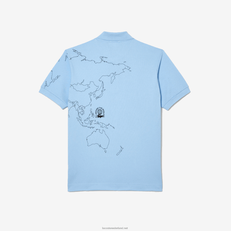 Lacoste origineel l.12.12 bedrukt biologisch katoenen poloshirt 0828H33 blauwe hbp Heren