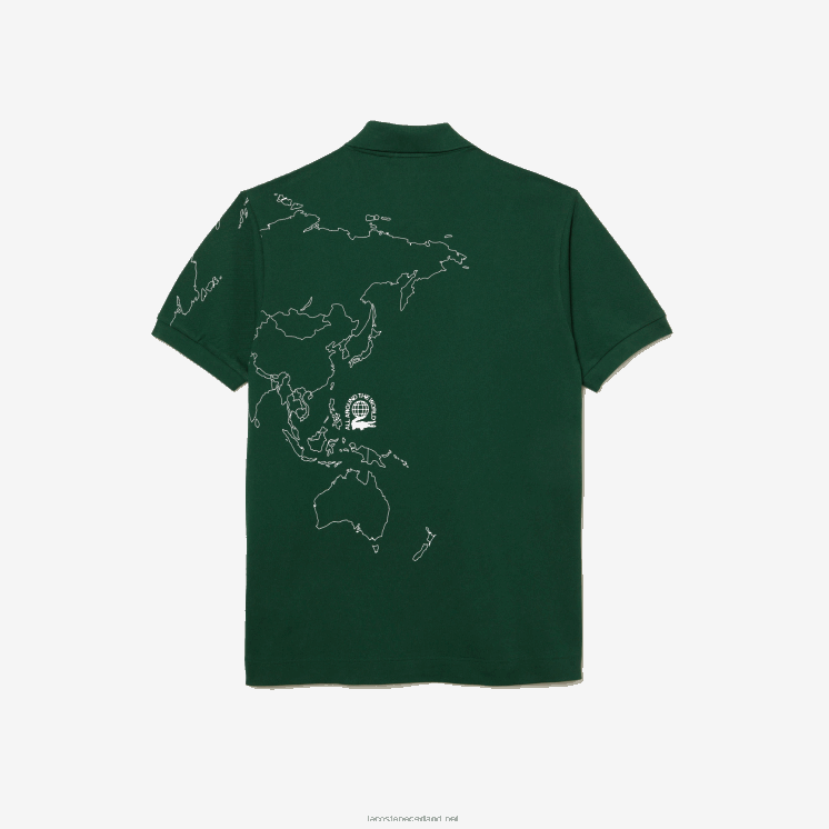 Lacoste origineel l.12.12 bedrukt biologisch katoenen poloshirt 0828H34 groen 132 Heren