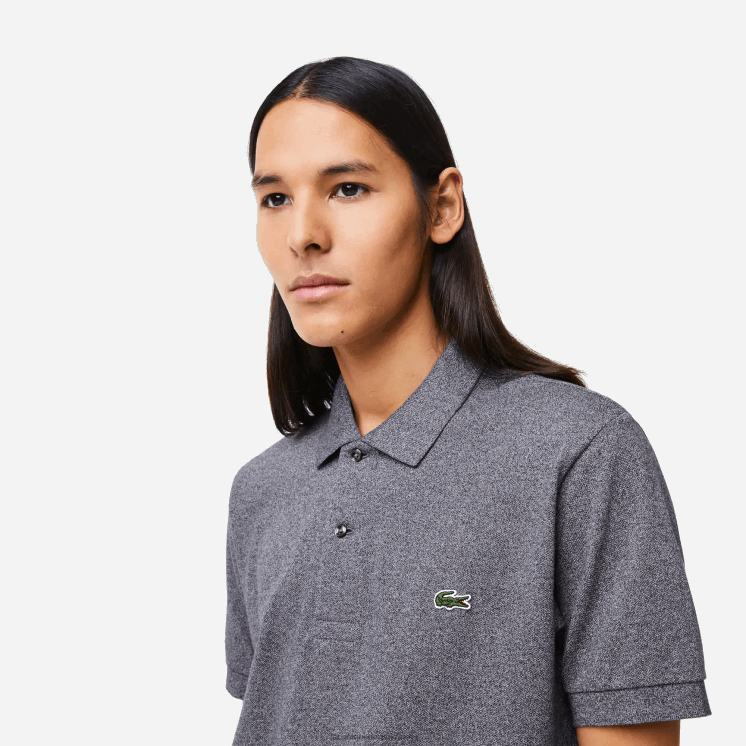 Lacoste originele l.12.12 gemêleerde polo 0828H126 grijze chine e8g Heren