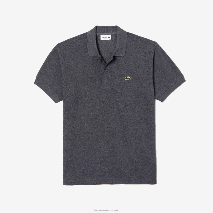 Lacoste originele l.12.12 gemêleerde polo 0828H126 grijze chine e8g Heren