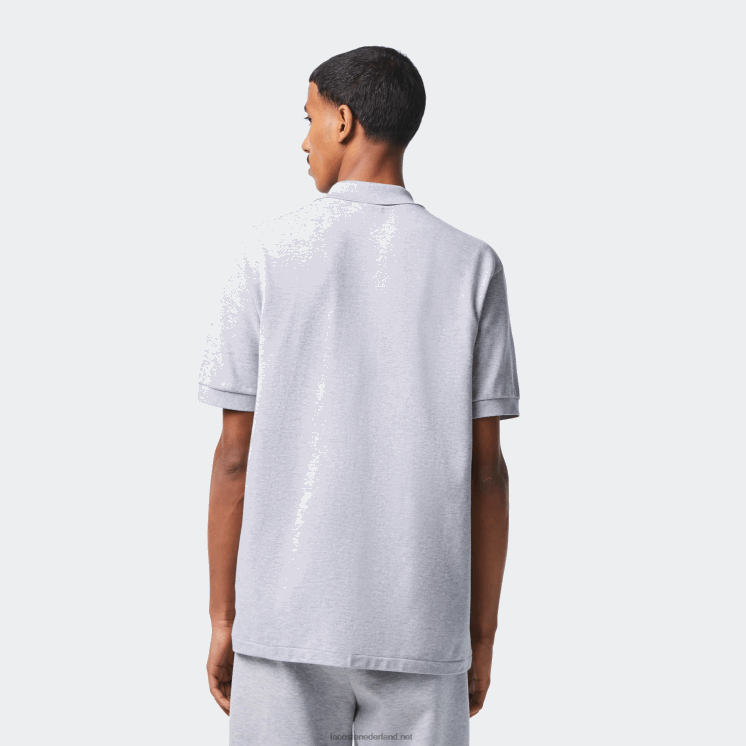 Lacoste originele l.12.12 gemêleerde polo 0828H127 grijze chine ca Heren