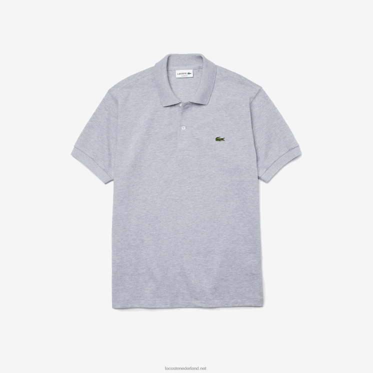 Lacoste originele l.12.12 gemêleerde polo 0828H127 grijze chine ca Heren