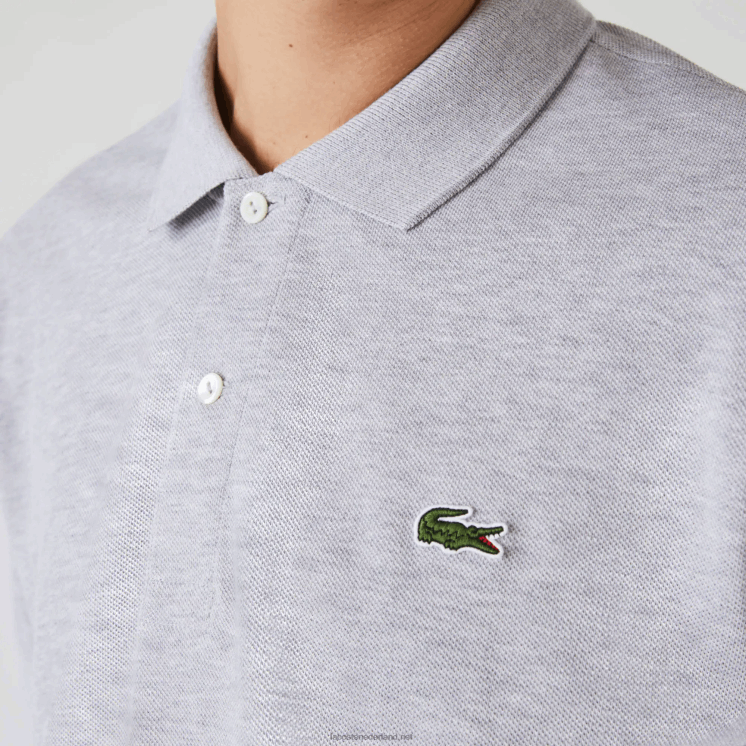 Lacoste originele l.12.12 gemêleerde polo 0828H127 grijze chine ca Heren
